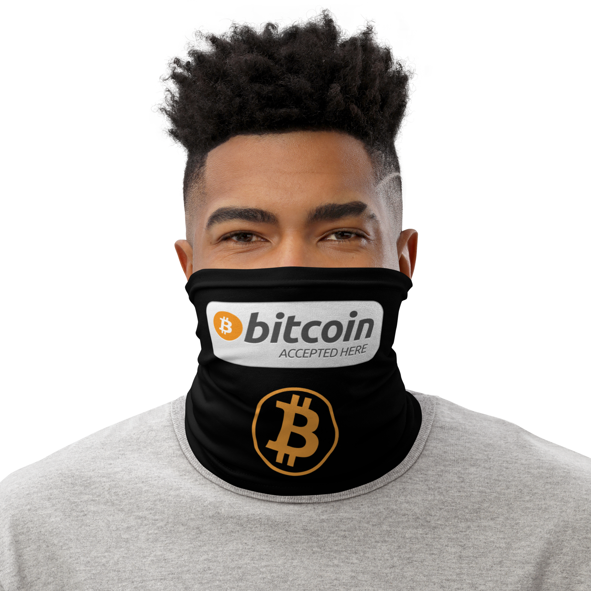 BTC Accepted Here neck gaiter